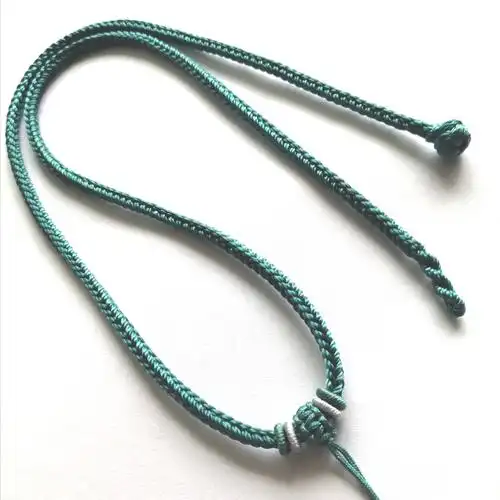 玉石翡翠项链绳莫兰迪色系手工编织蜜蜡四面项链