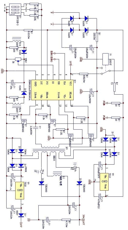大功率开关电源电路图(pm4020a)