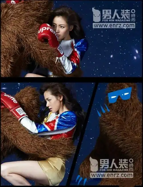 张天爱登男人装 帅美演绎赤色搏击