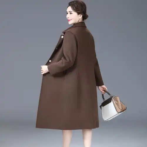 品质高端双面羊绒大衣中老年妈妈女装中长款秋冬季新款羊毛呢外套