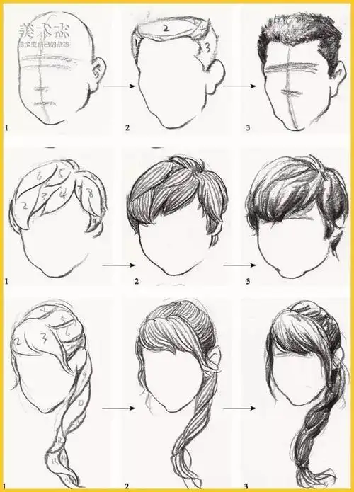 【速写专题】想要画出一头漂亮的秀发,找准方法很关键!