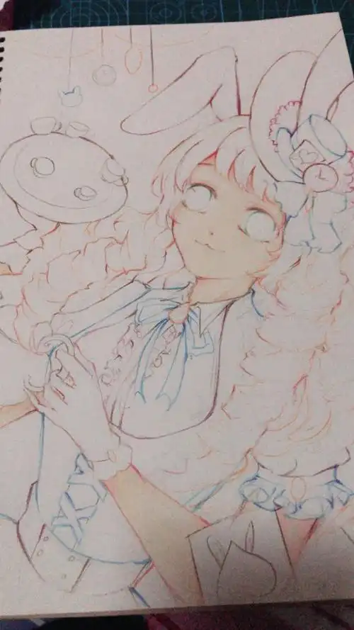 马克笔画爱丽丝绘画教学