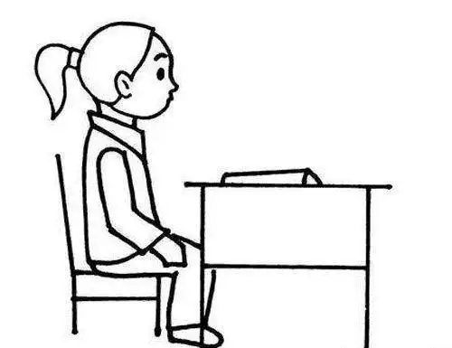 背坐着的学生简笔画