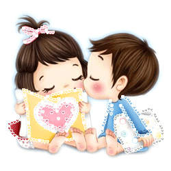 笑脸亲亲_卡通情侣头像图片_扣扣居