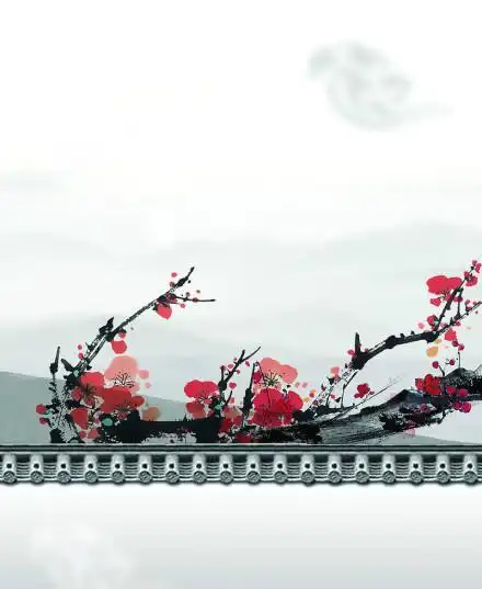 一枝红杏出墙来简笔画