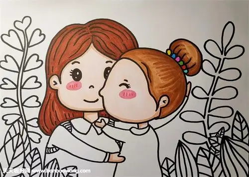 美丽的妈妈儿童画教程