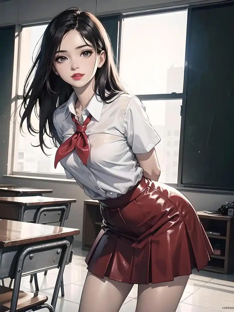 身着一件洁白的衬衫,二次元校园女生的形象,在这一刻展现得淋漓尽致.