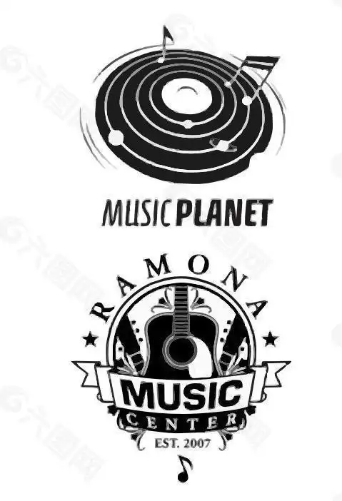 音乐logo图片设计元素素材免费下载(图片编号:126673)-六图网