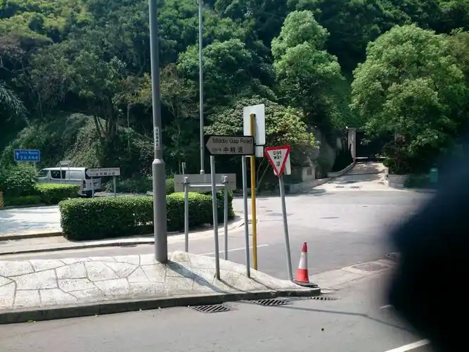 回到湾仔峡这条路口,照片所对大门是山顶道1号豪宅