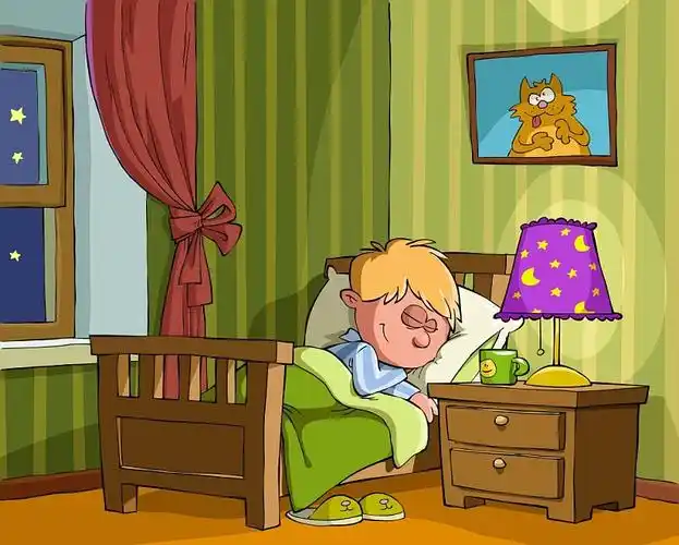 这个男孩在月球上睡觉向量图片素材