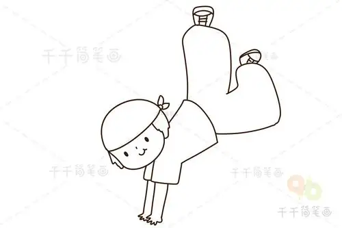 跳街舞的男孩简笔画