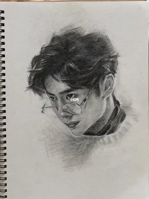 日常摸鱼,有点不太像一博91#王一博  #素描 #摸鱼  #绘画日常