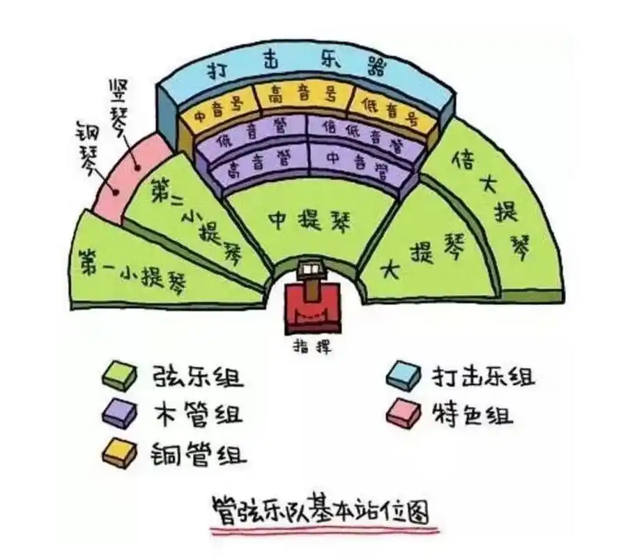 管弦乐队乐器位置图,再也不怕不懂交响乐了!