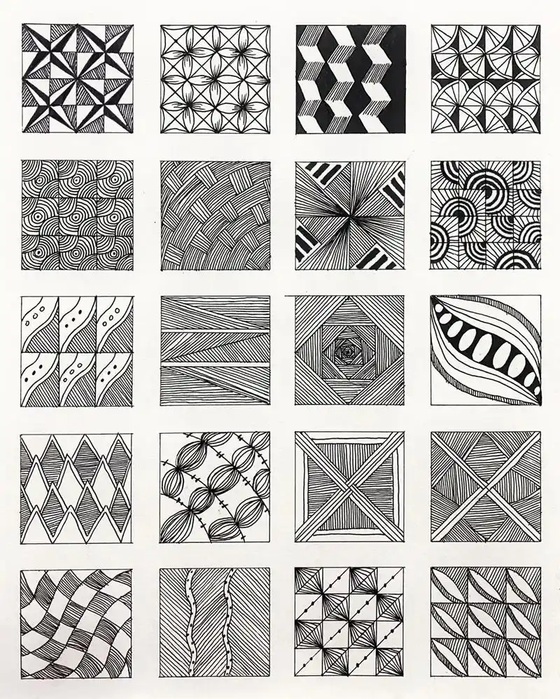 点线面装饰素材/控笔练习/平面构成素材.#画画96 #线描  - 抖音