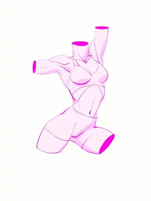 多角度躯干素材大木画画作品