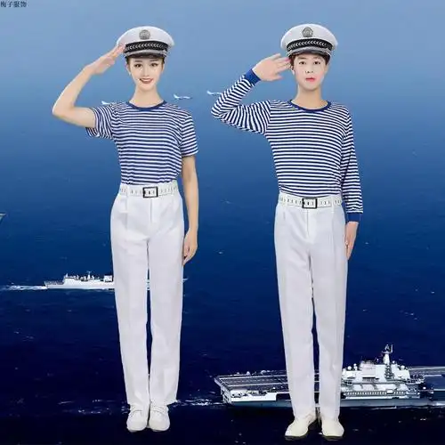 六七十年代成人海军风演出服装水兵舞蹈表演服集体大合唱套装怀旧