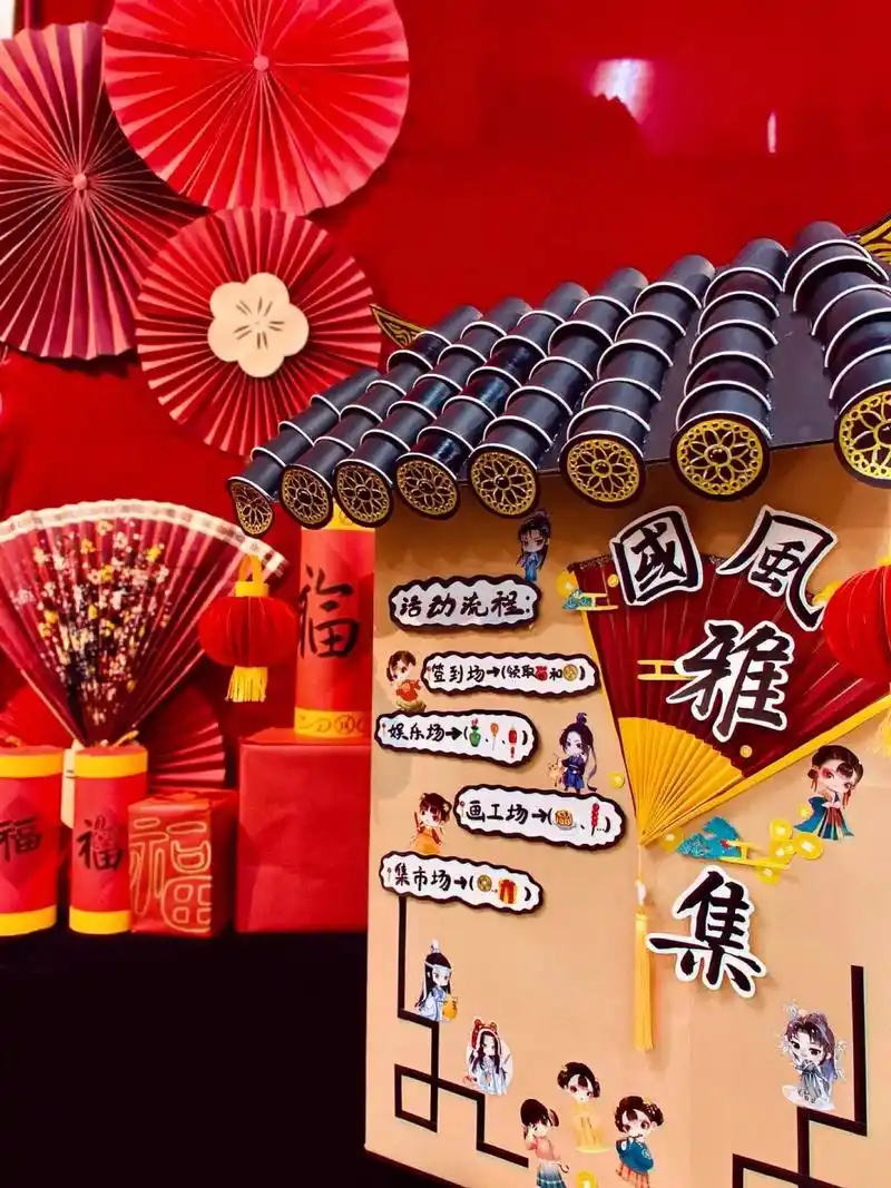 中国风新年环创.#幼教资源共享 #幼儿园环创 #过年氛围提前 - 抖音