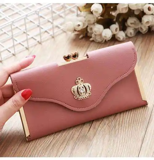 批发钻石头饰时尚信封钱包钱包女士钱夹钱夹与吻锁