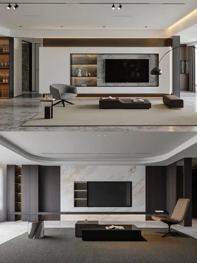 意式轻奢|看一眼就喜欢的电视背景墙94 —— 意式轻奢风格的电视