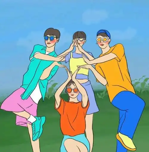 多人拍照合集,毕业团建搞怪拍照姿势分享