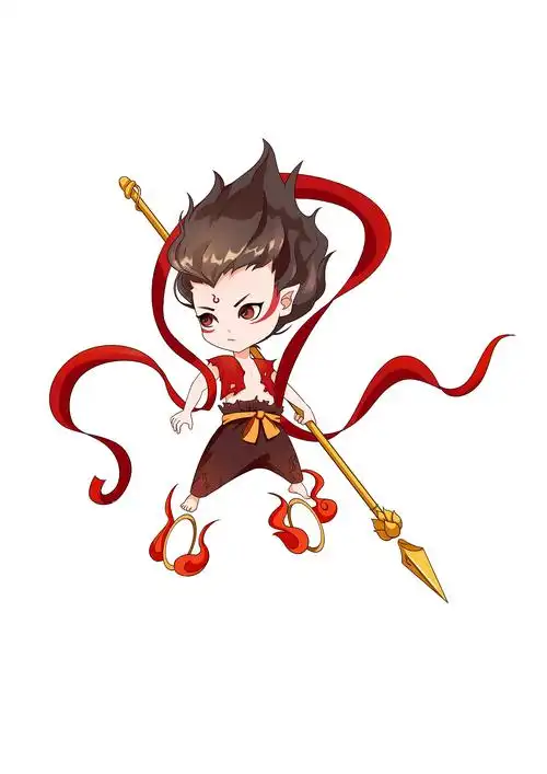 在一次机会下画了一个哪吒之魔童降世的同人q版.