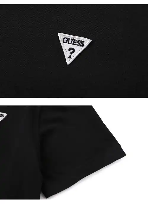 guess 情侣款18春男士纯色倒三角小logo短袖t恤-mi2k8412k