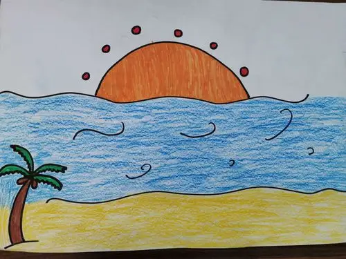 旬邑县第二幼儿园教师主题画——《那片海》