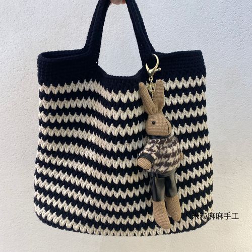 8淘宝新品郁金香手工编织包包diy制作布条线钩针自制手提包专用毛线送