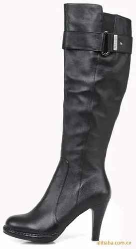 卡纷迪新款10d46b-23牛皮时尚高跟防水台长靴