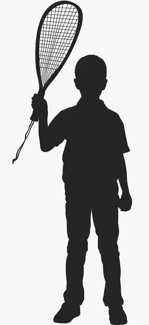 打羽毛球的人黑影免抠素材免费下载_觅元素51yuansu.com
