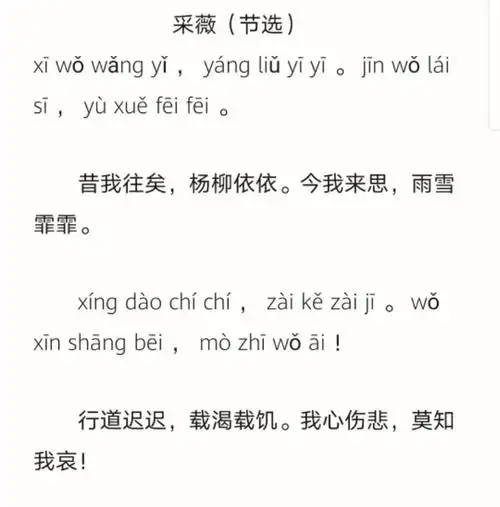 每日一诗——119.采薇(节选)(第六章)