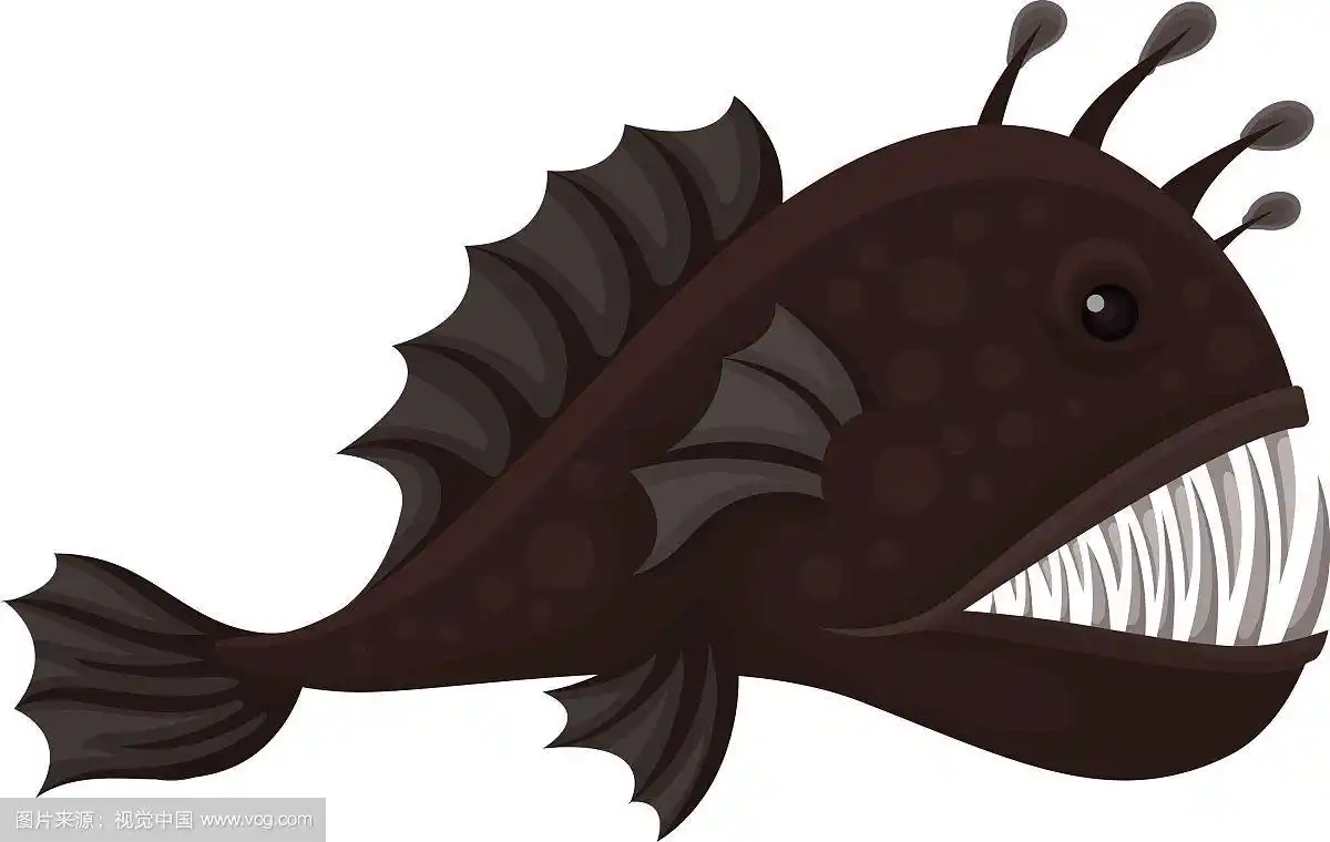 尖牙鱼侧面视图的平面图标