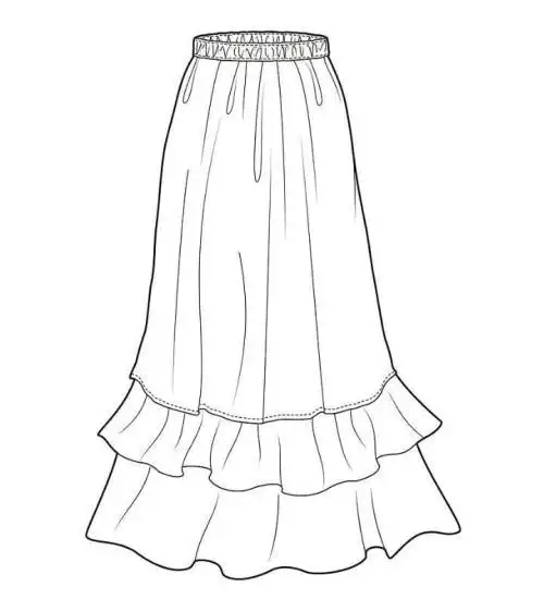 古代裙子简笔画教程
