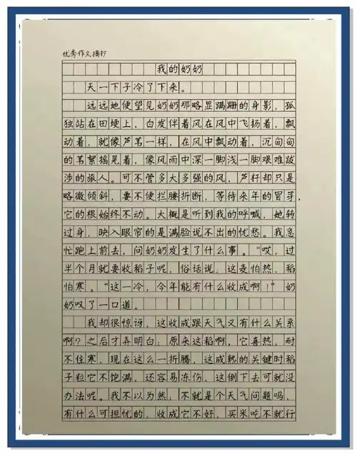 优秀作文《我的奶奶》分享
