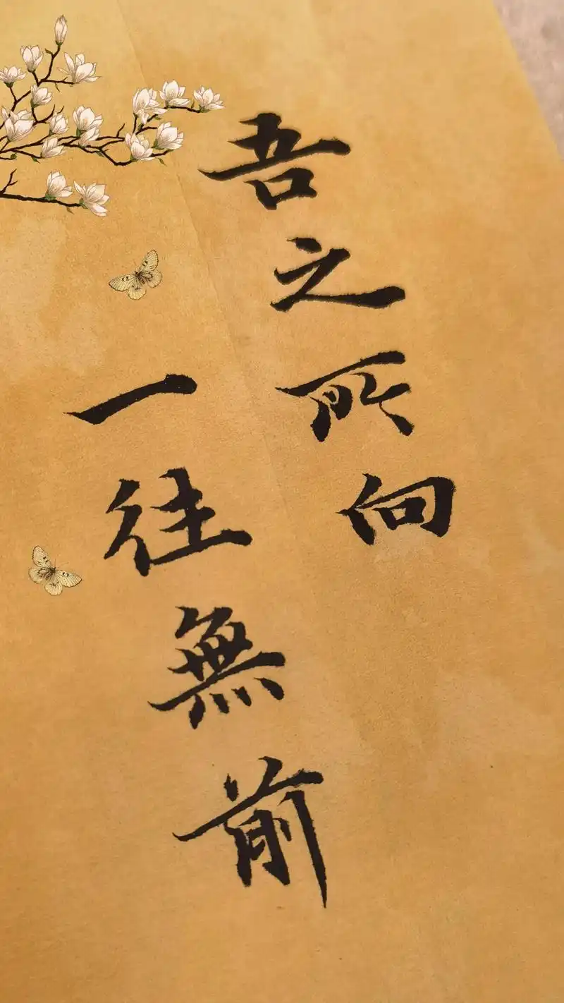 毛笔字书法手写人生哲理优美短句.吾之所向,一往无前,前程似锦 - 抖音