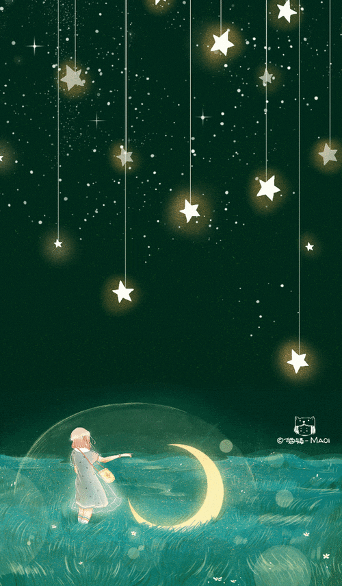 gif动态图 治愈 宇宙 星球 天空 梦幻 男生 女神 蓝色系 动图壁纸