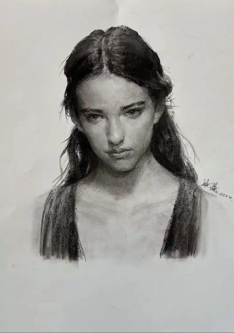 素描头像.直播的一张,又忘拍过程了材料:炭笔,索斯时长: - 抖音