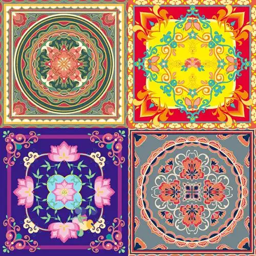 敦煌壁画国潮藻井图案天花板的艺术366