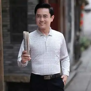 爸爸长袖t恤男夏40-50岁中年人男士秋装上衣中老年男装爸爸装薄款
