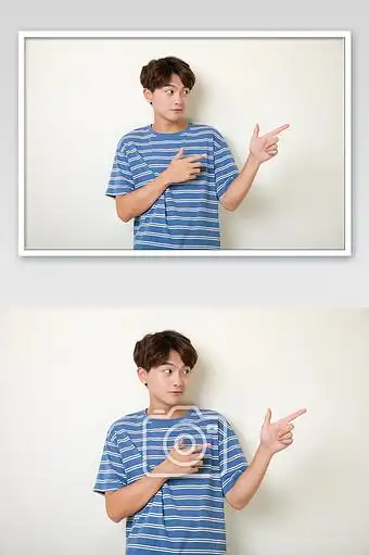 青春活力的男生手势动作摄影图片下载