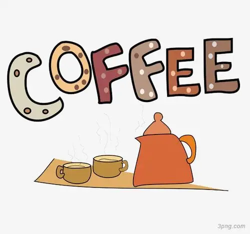 卡通手绘咖啡png素材透明免抠图片-卡通手绘