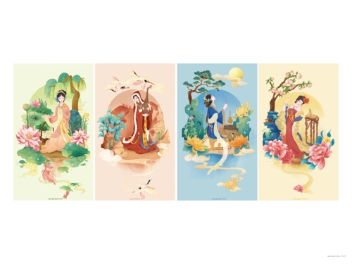 古风插画之四大美女