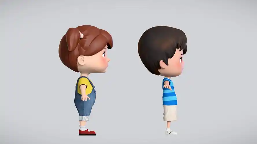 卡通人物三维建模动画角色三维人物小男孩卡通形象设计 - 原创作品 -