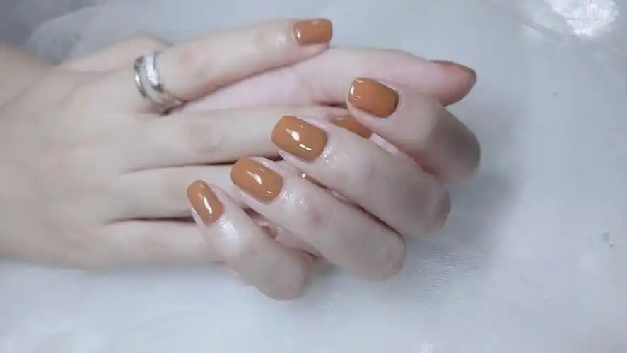 初秋美甲纯色显白气质好看款式耐看简约风