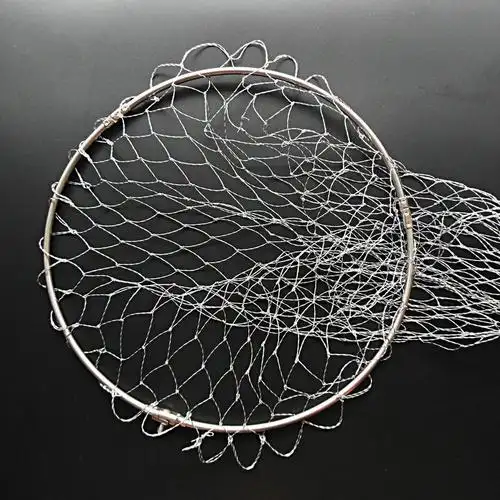 不锈钢空心抄网头可折叠彩色大眼密眼涂胶大力马抄网抄网头