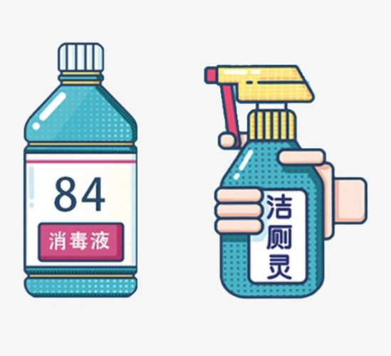84消毒液洁厕灵矢量图