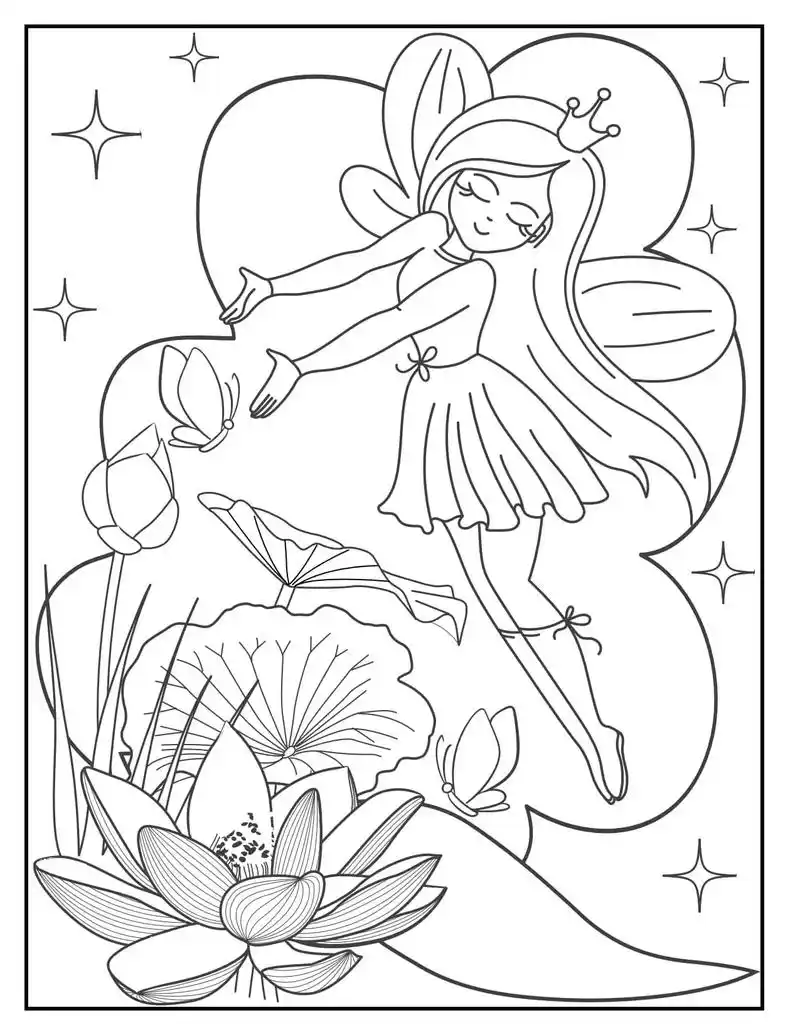 花仙子勾线,涂色,喜欢的动手画起来#家长收藏 #公主日记 # - 抖音