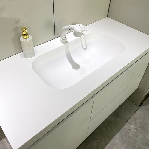 定制美国进口杜邦可丽耐一体盆台面浴室柜组合台下盆洗脸盆洗手盆