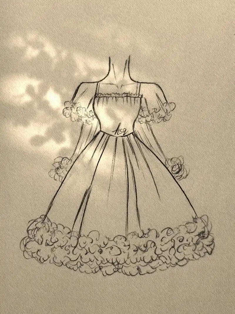 "与我共鸣 聆听世俗的低语"#礼服绘画#绘画过程#临摹