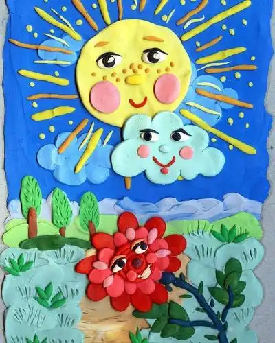 创意手工富于肌理美感的创意黏土画